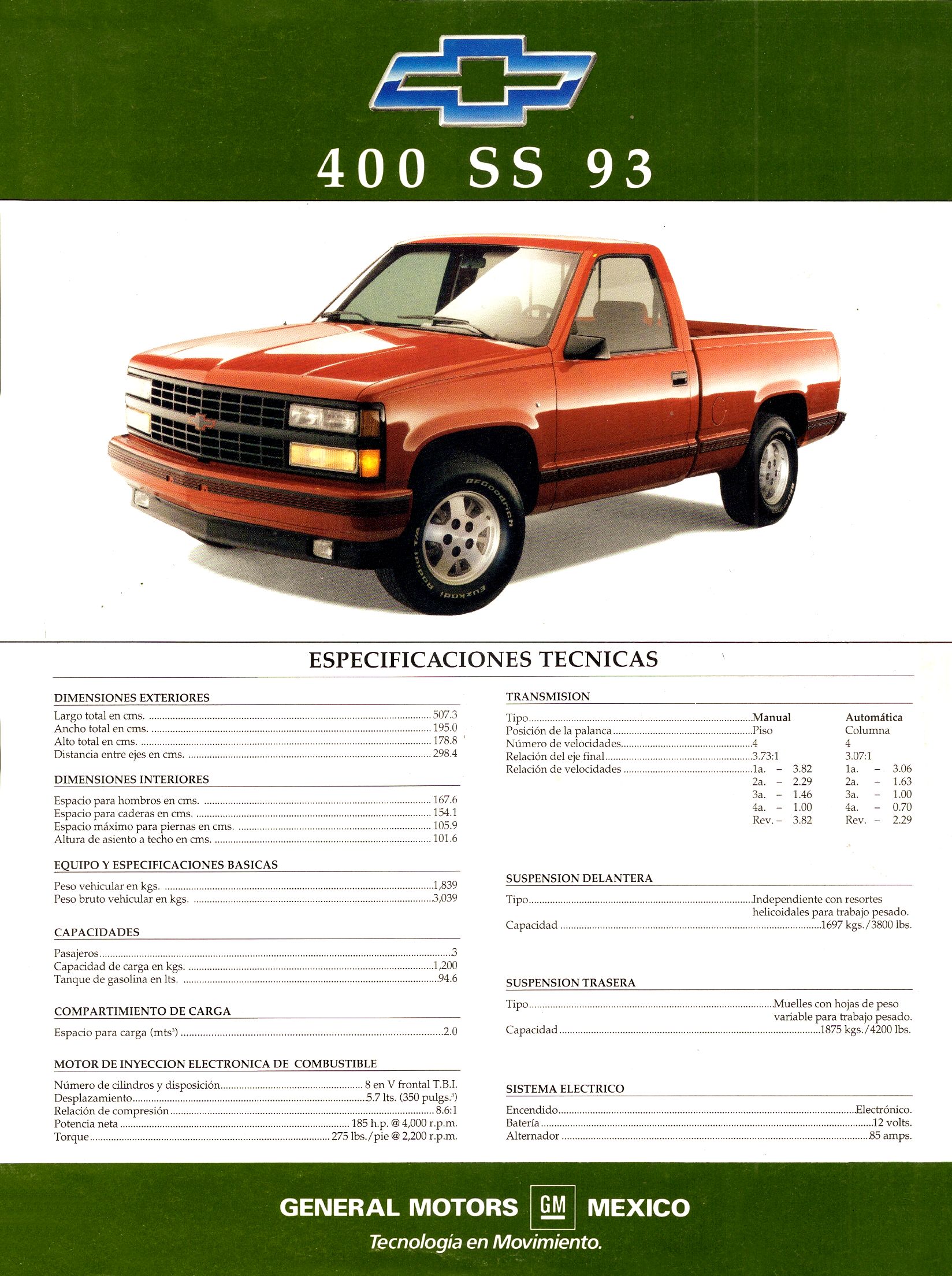 1993 Chevrolet 400SS & Maxi Cab brochure